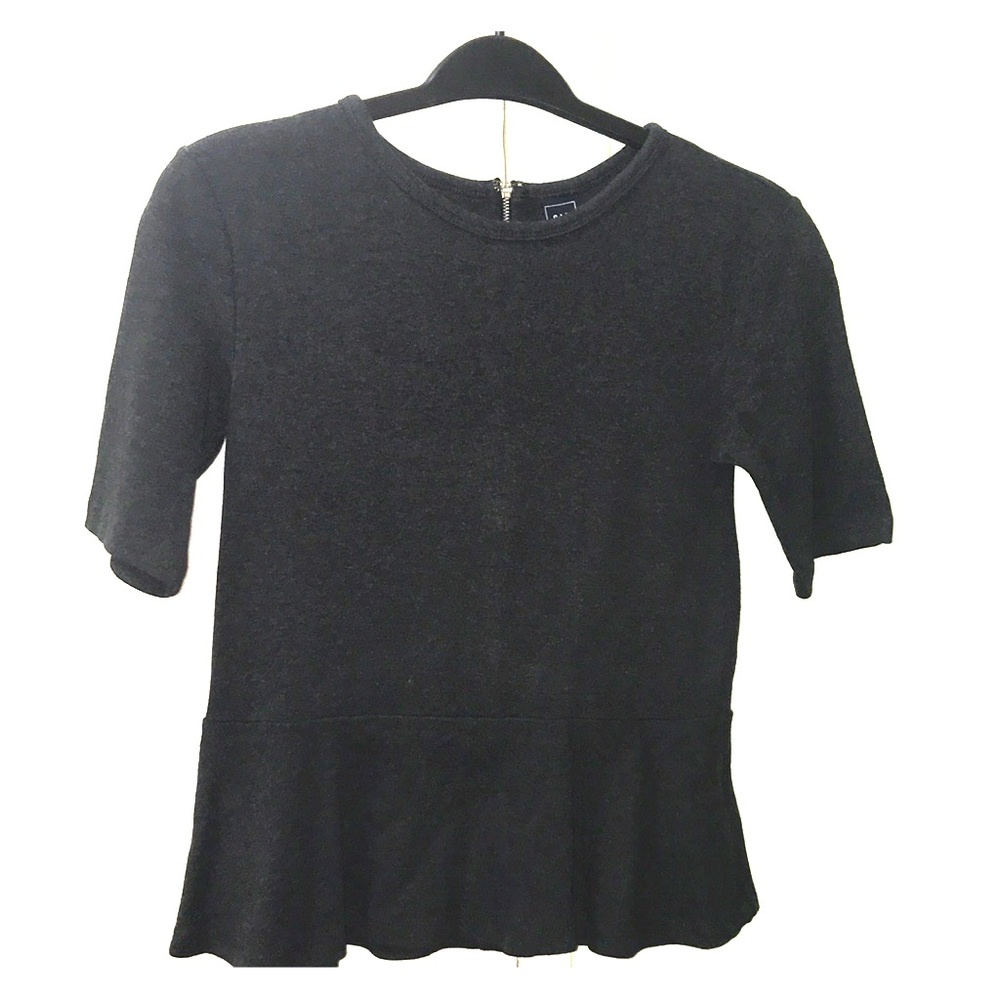 Charcoal Gray Peplum Top